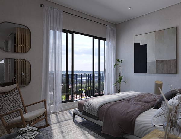 http://The%20Emerald_Penthouse%20Bedroom%20Brown%20Bedding%20Entrance